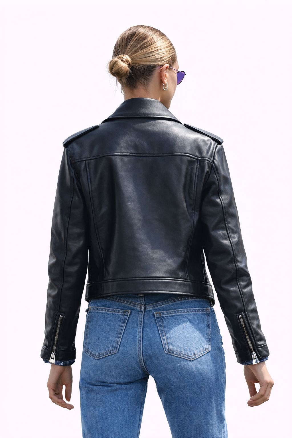 Genuine Lambskin Lambskin Lambskin Leather Biker Jacket