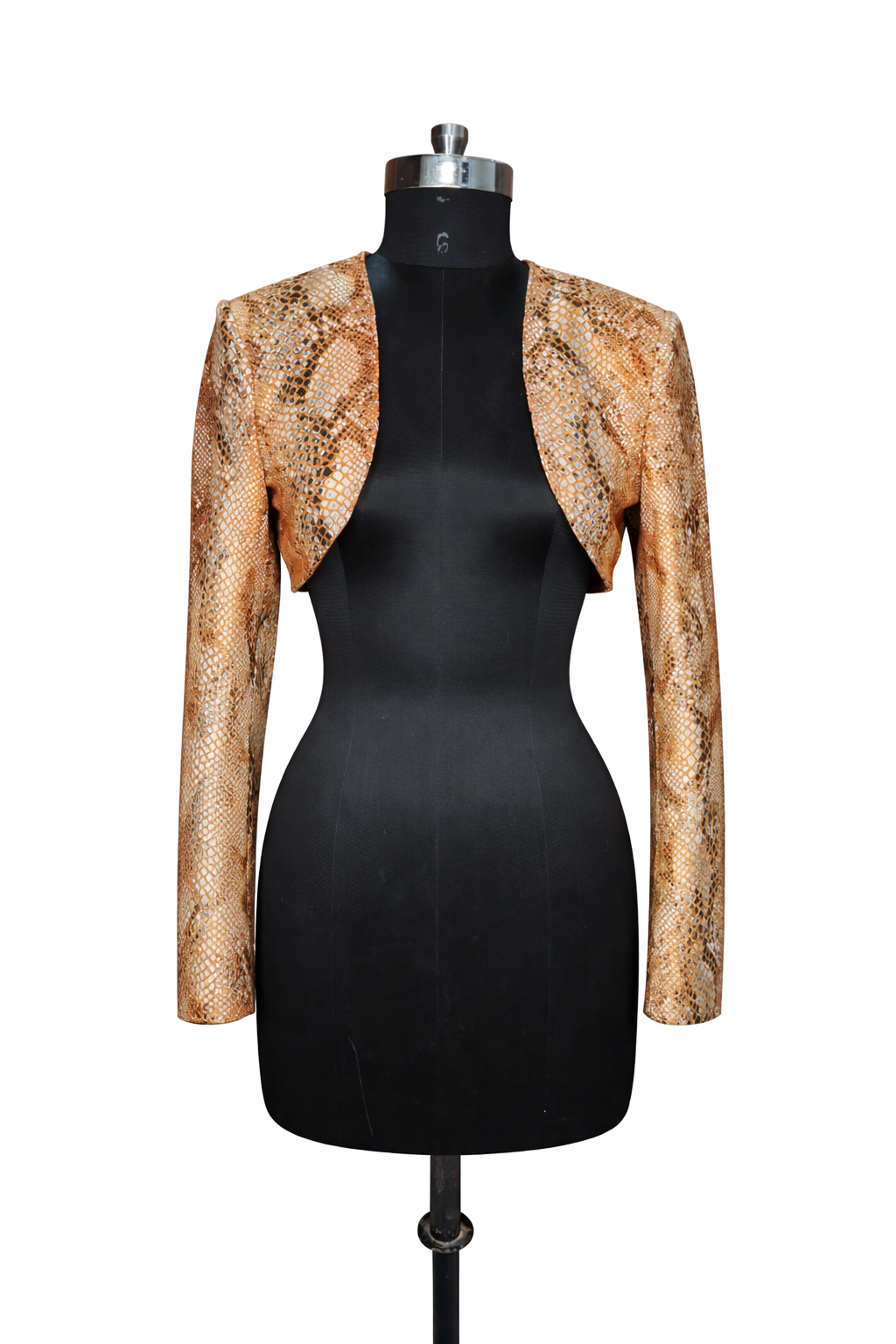 Genuine Lambskin Leather Snake Print Jacket