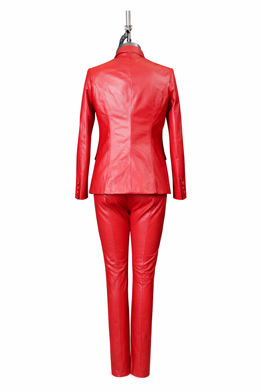 Genuine Lambskin Leather Red Tailored Suit