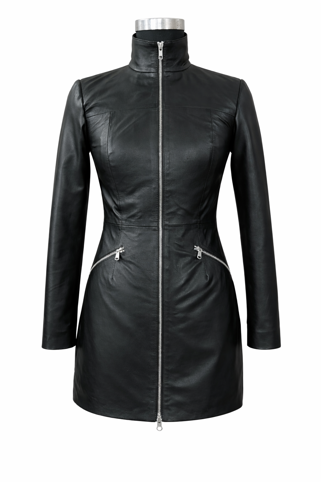 Genuine Lambskin Leather Jacket Dress