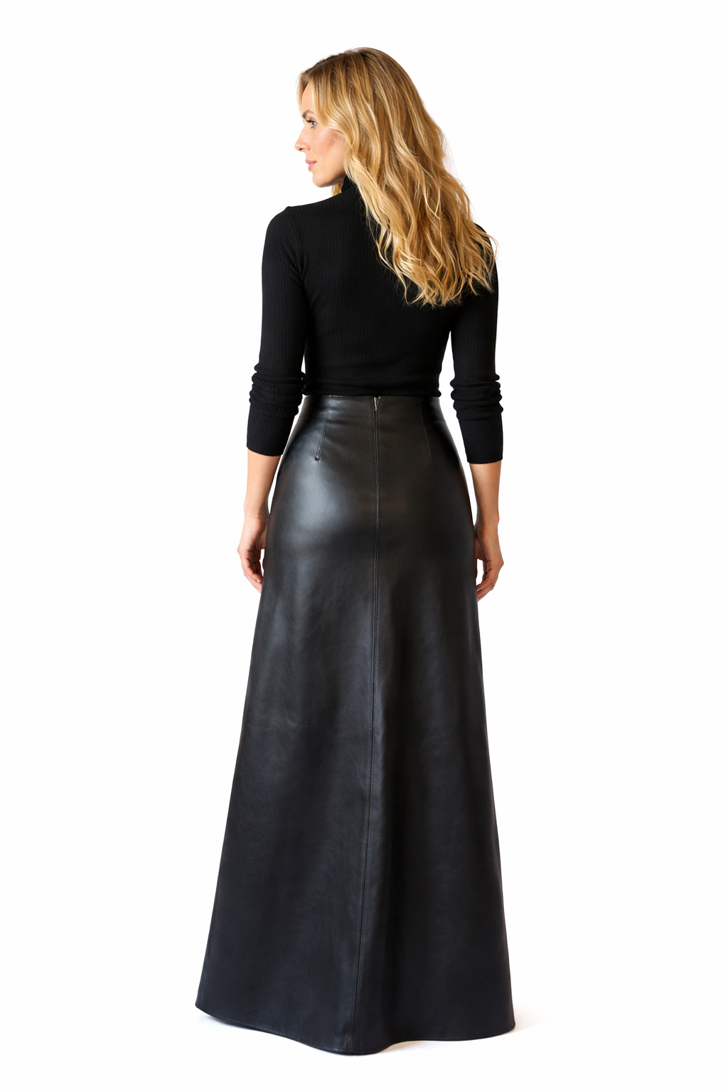 Genuine Lambskin Leather Maxi Skirt