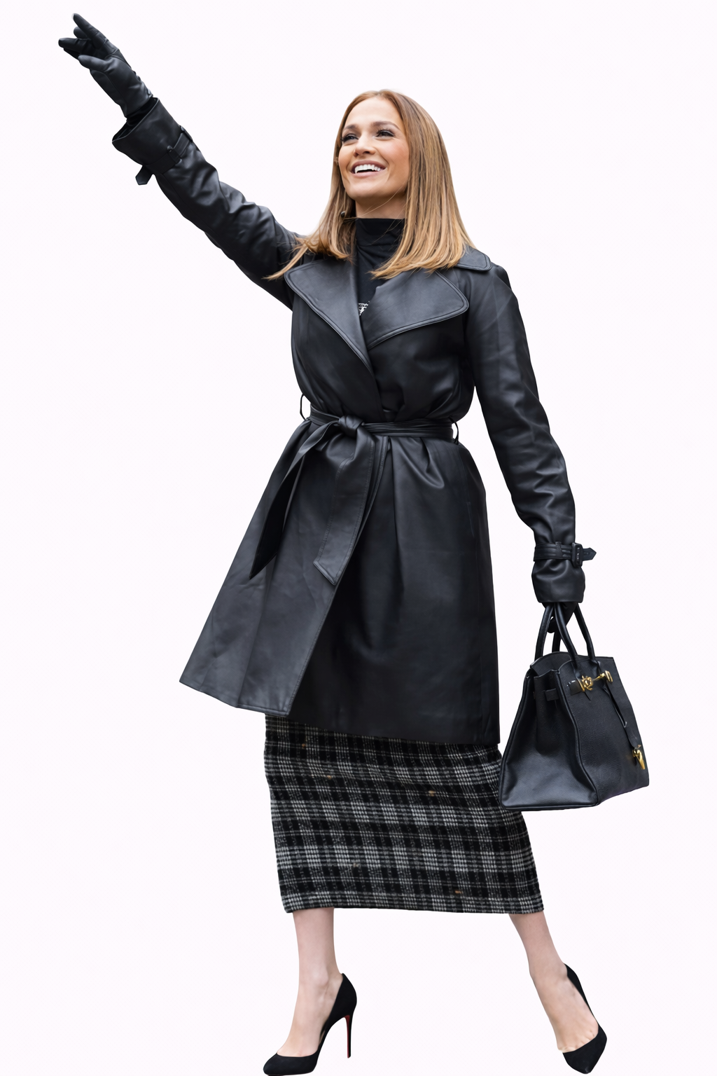 Genuine Lambskin Leather Trench Coat