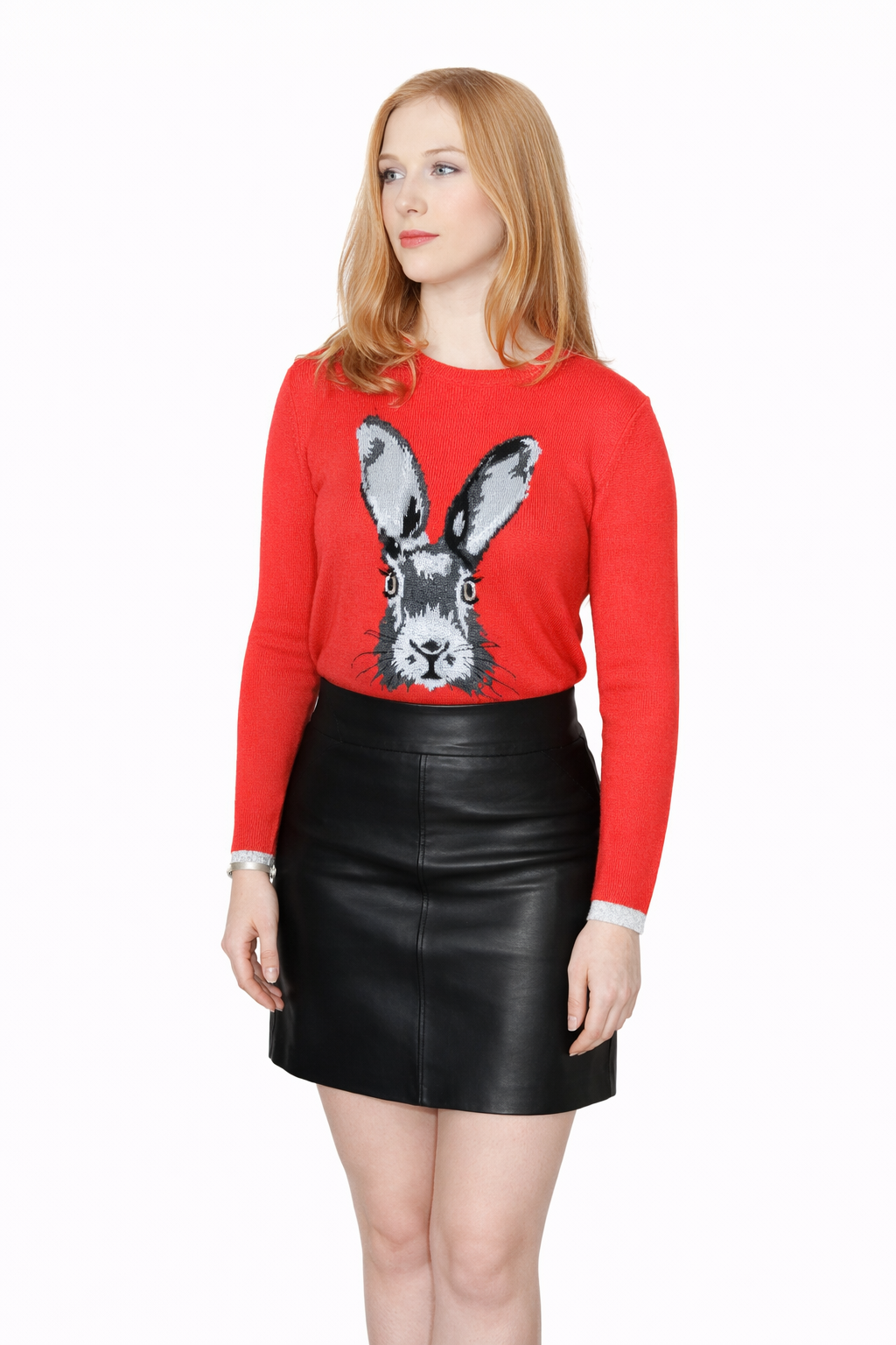 Genuine Lambskin Leather Short Straight Style Leather Skirt