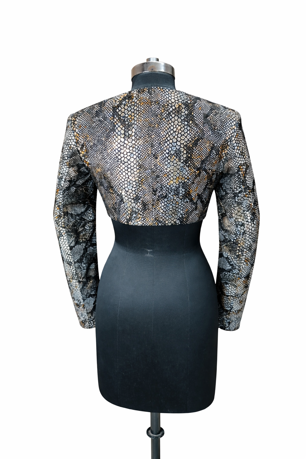Genuine Lambskin Leather Snake Print Jacket