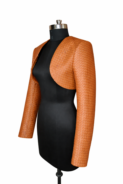 Genuine Lambskin Leather Hand-Woven Jacket