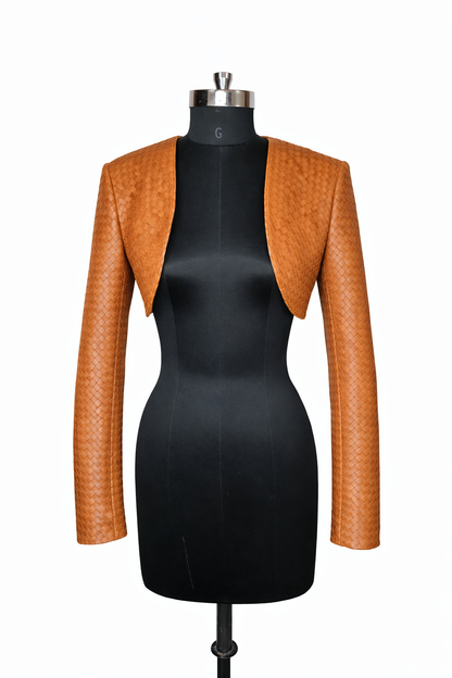Genuine Lambskin Leather Hand-Woven Jacket