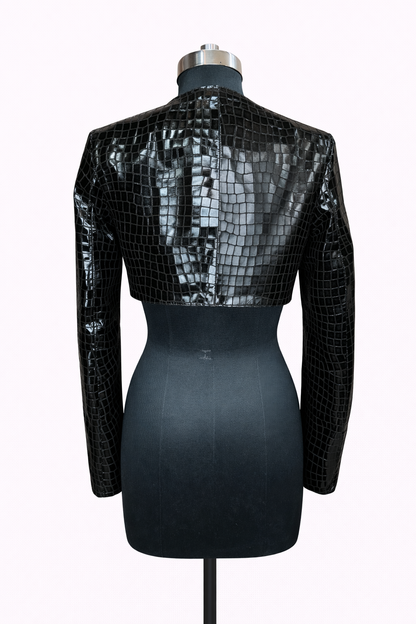 Genuine Lambskin Leather Cropped Bolero Jacket