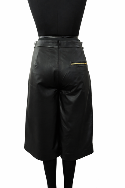 Women Genuine Lambskin Leather Culottes