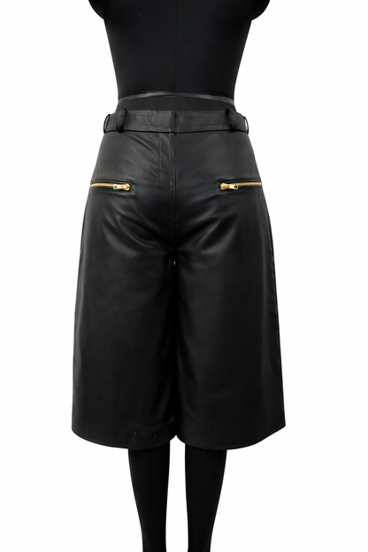 Women Genuine Lambskin Leather Culottes