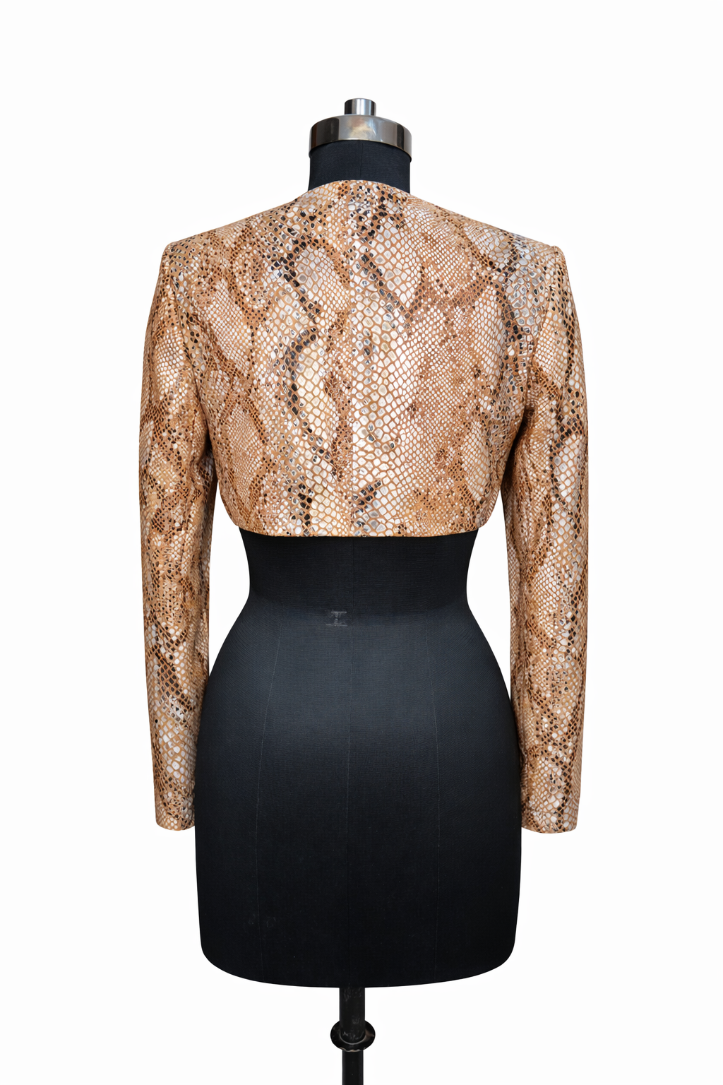 Genuine Lambskin Leather Snake Print Jacket