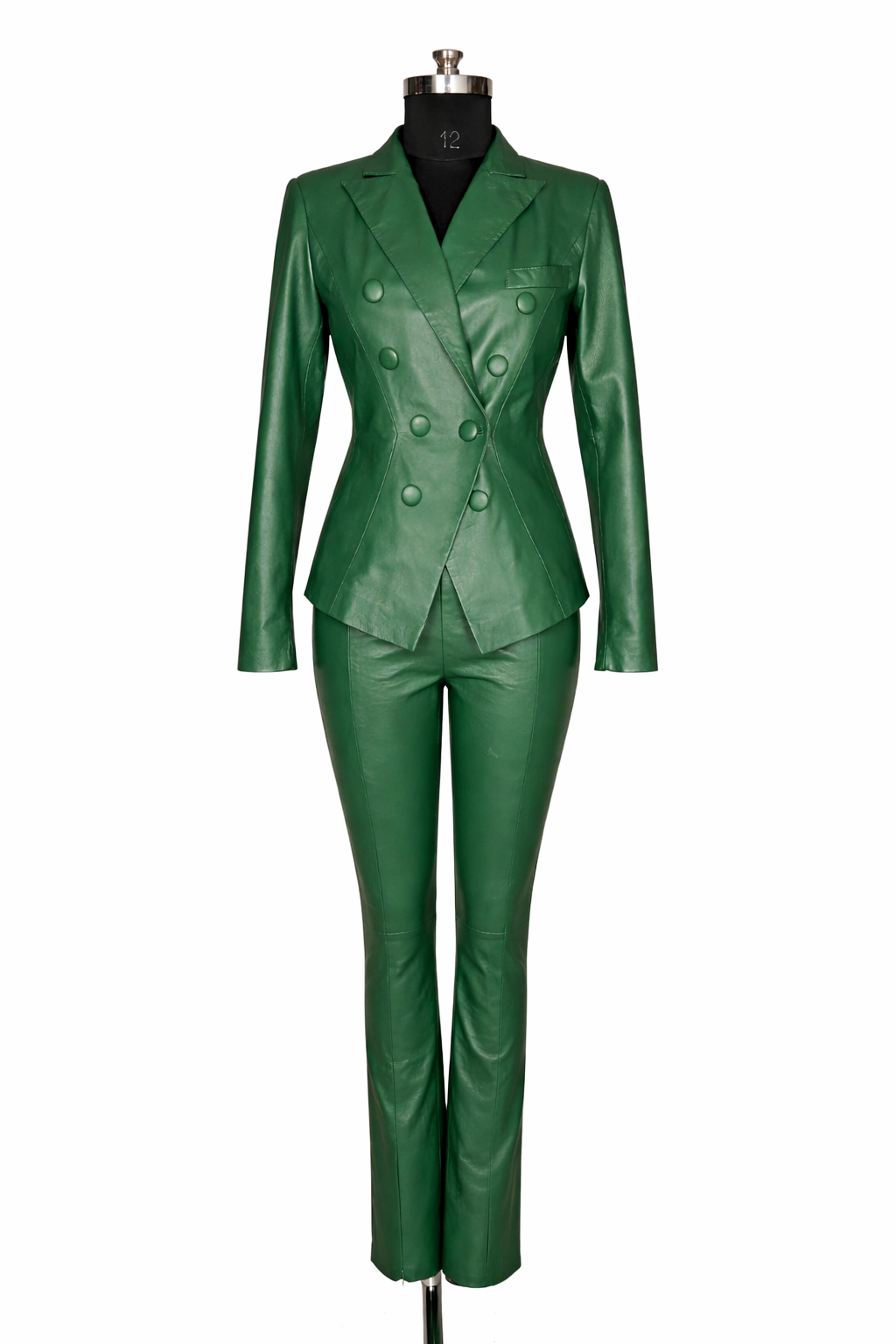 Genuine Lambskin Leather Blazer & Pants Suit Set