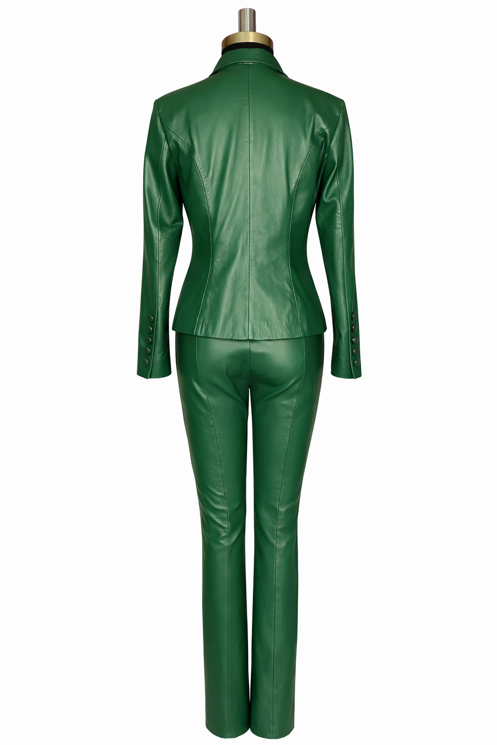 Genuine Lambskin Leather Blazer & Pants Suit Set