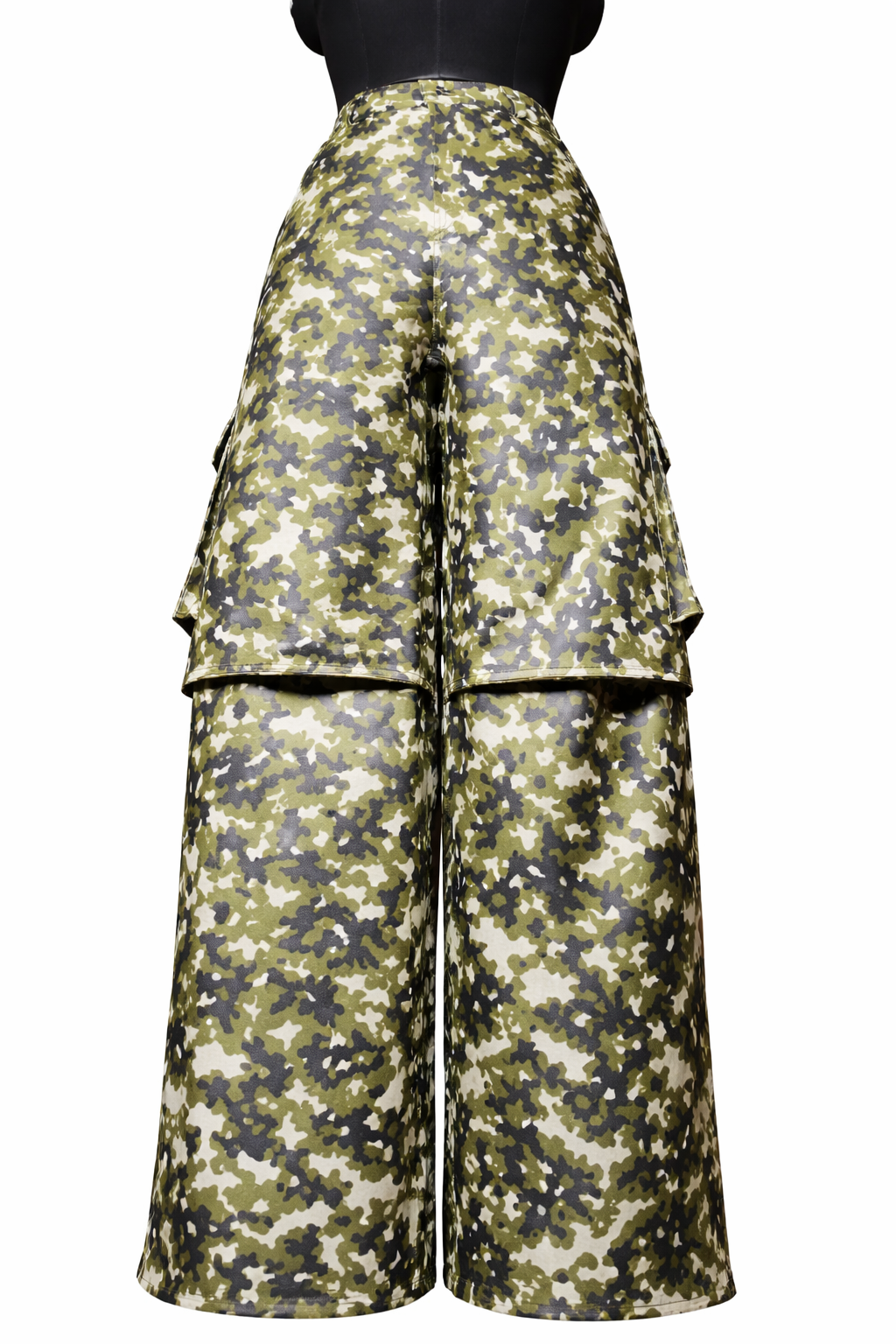 Genuine Lambskin Leather Military Print  Cargo Pants