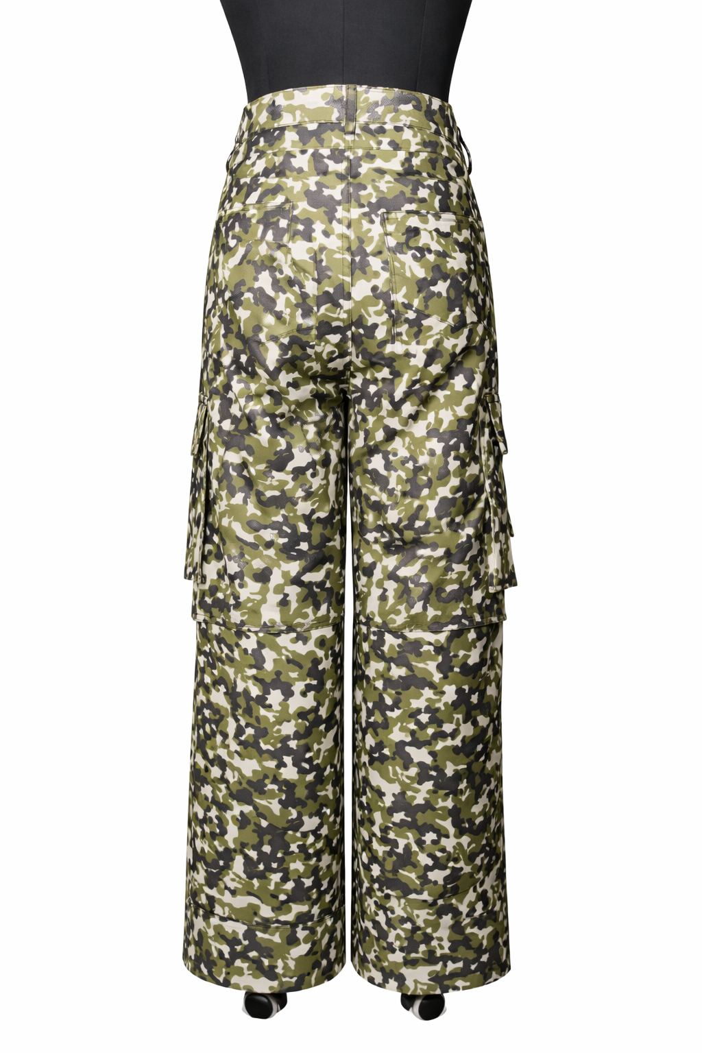 Genuine Lambskin Leather Military Print  Cargo Pants
