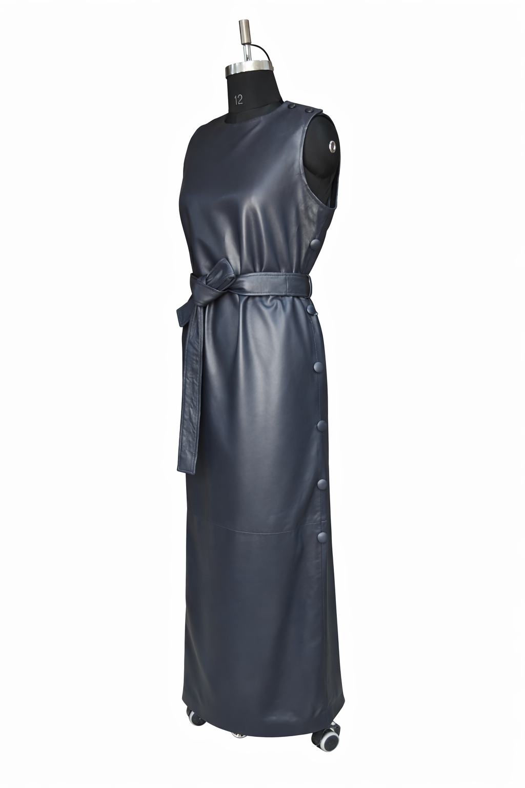 Genuine Lambskin Leather Maxi Dress