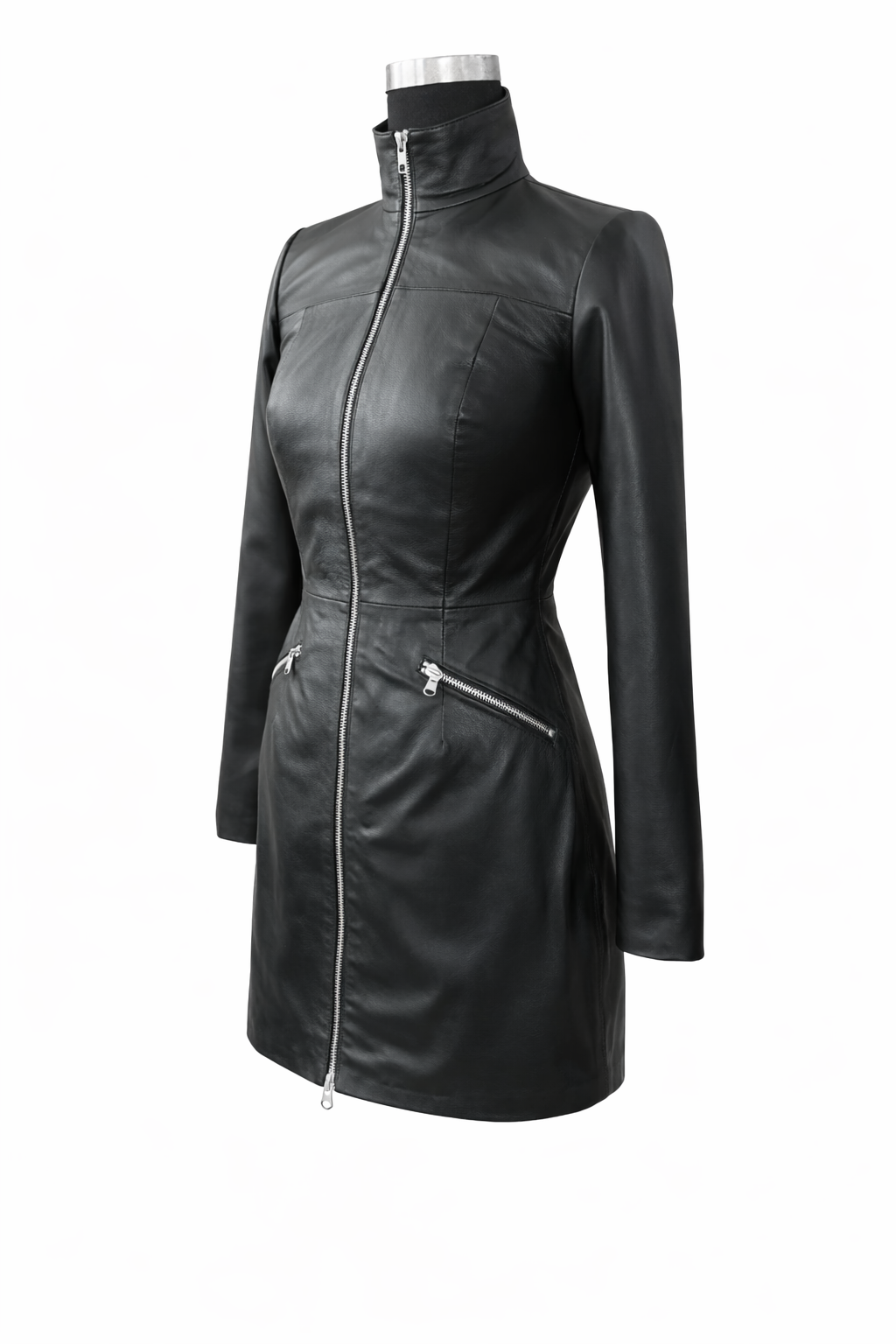 Genuine Lambskin Leather Jacket Dress