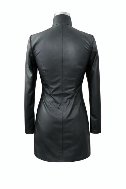 Genuine Lambskin Leather Jacket Dress