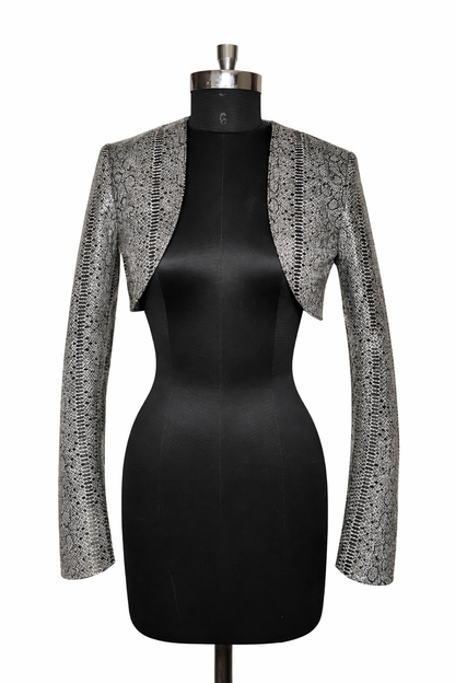 Genuine Lambskin Leather Cropped Bolero Jacket