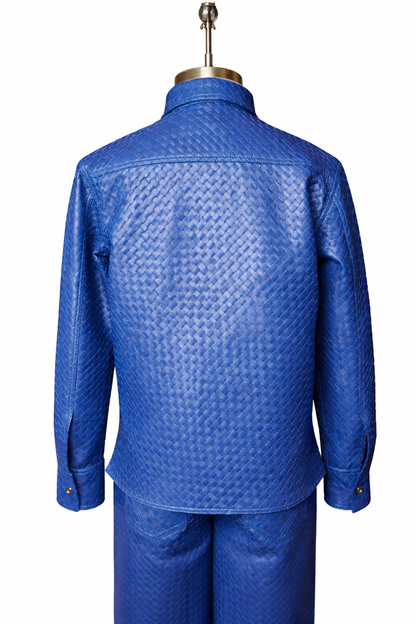 Genuine Lambskin Leather Handwoven Jacket