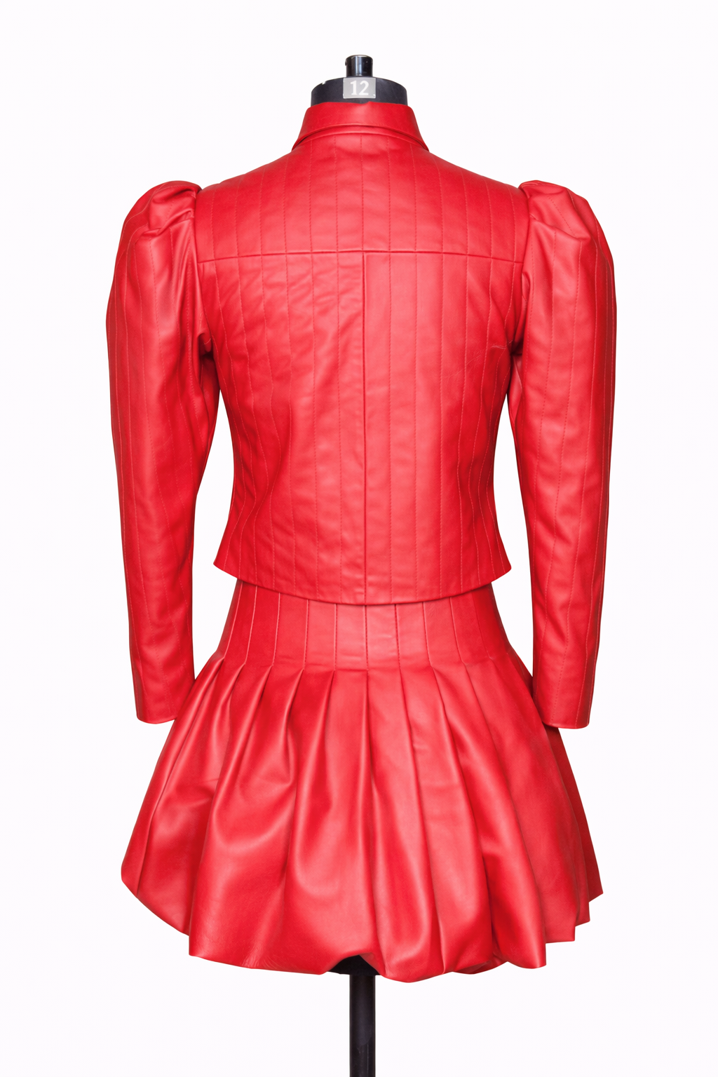 Genuine Lambskin Leather Red Two-Piece Set