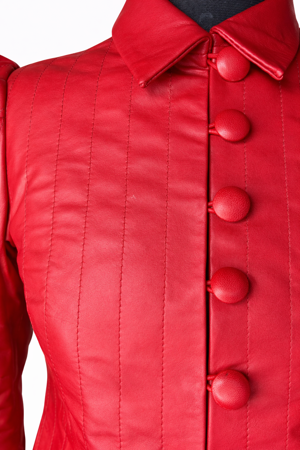 Genuine Lambskin Leather Red Two-Piece Set
