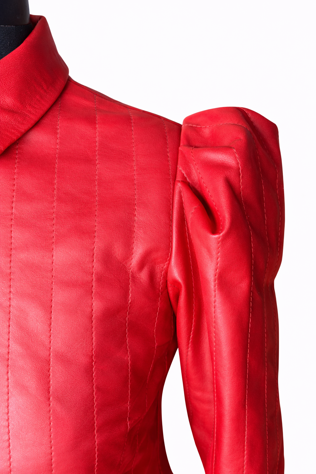 Genuine Lambskin Leather Red Two-Piece Set