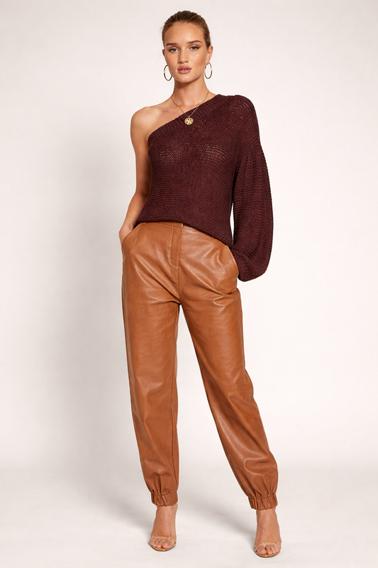 Genuine Lambskin Leather Paperbag Pants