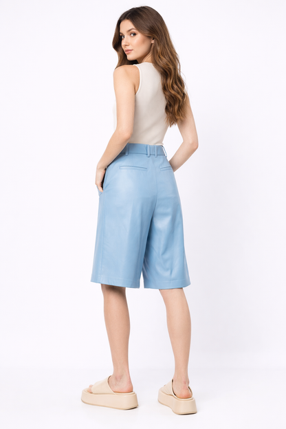 Genuine Lambskin Leather Bermuda Shorts