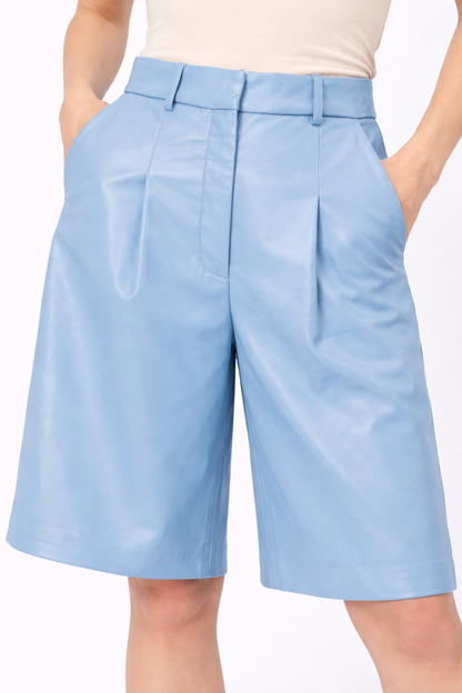 Genuine Lambskin Leather Bermuda Shorts