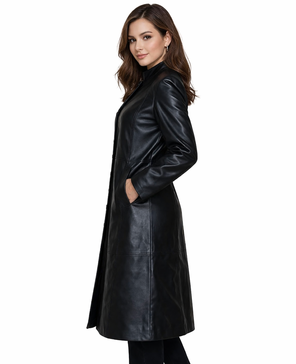 Genuine Lambskin Leather Coat Women