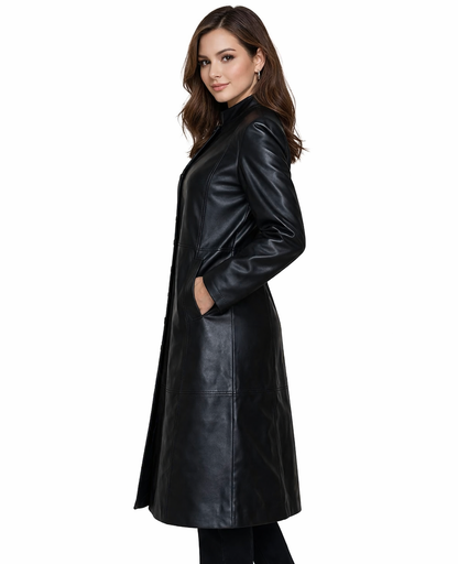 Genuine Lambskin Leather Coat Women