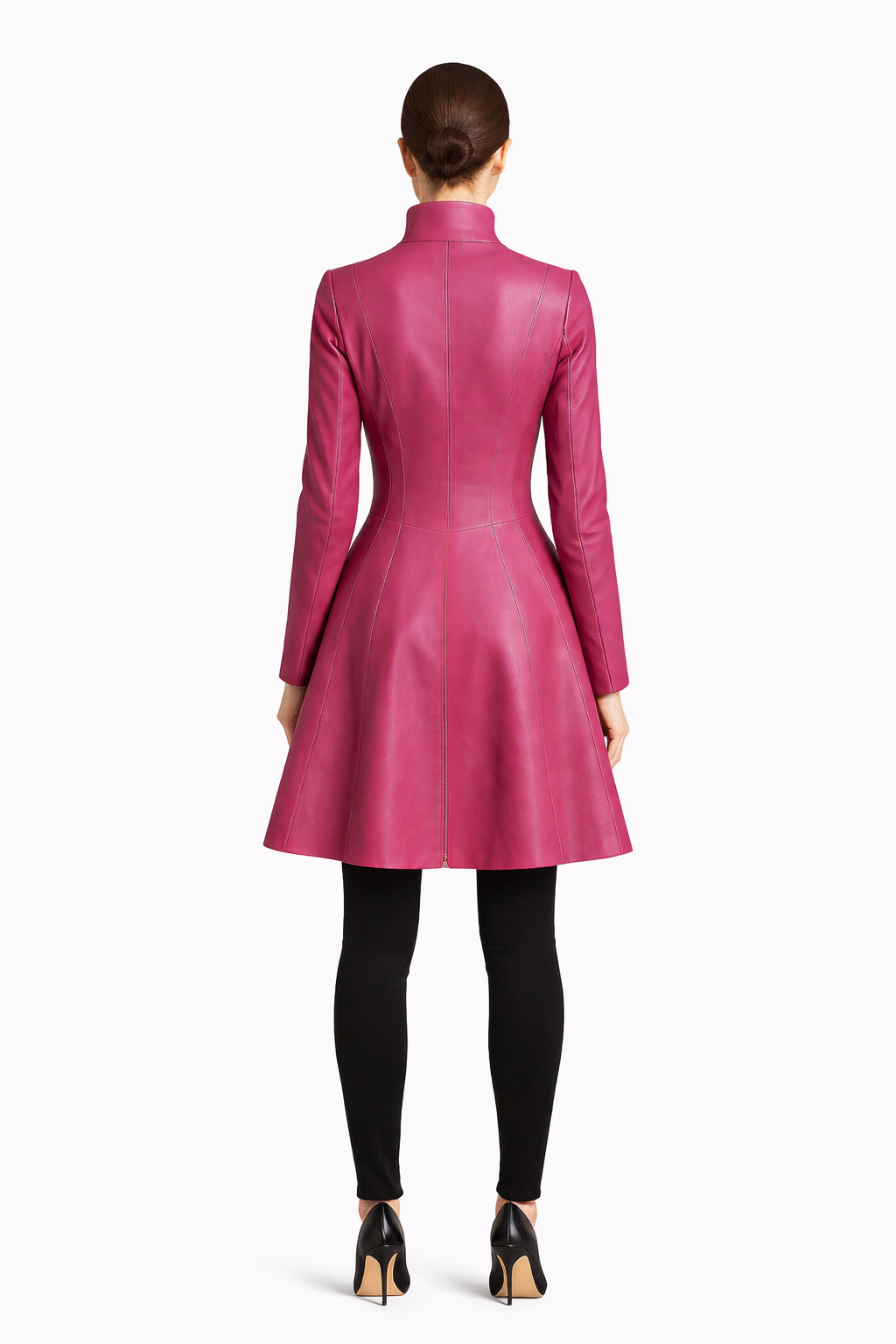 Genuine Lambskin Leather Coat Dress