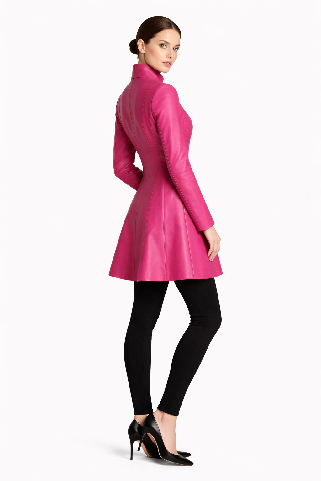 Genuine Lambskin Leather Coat Dress