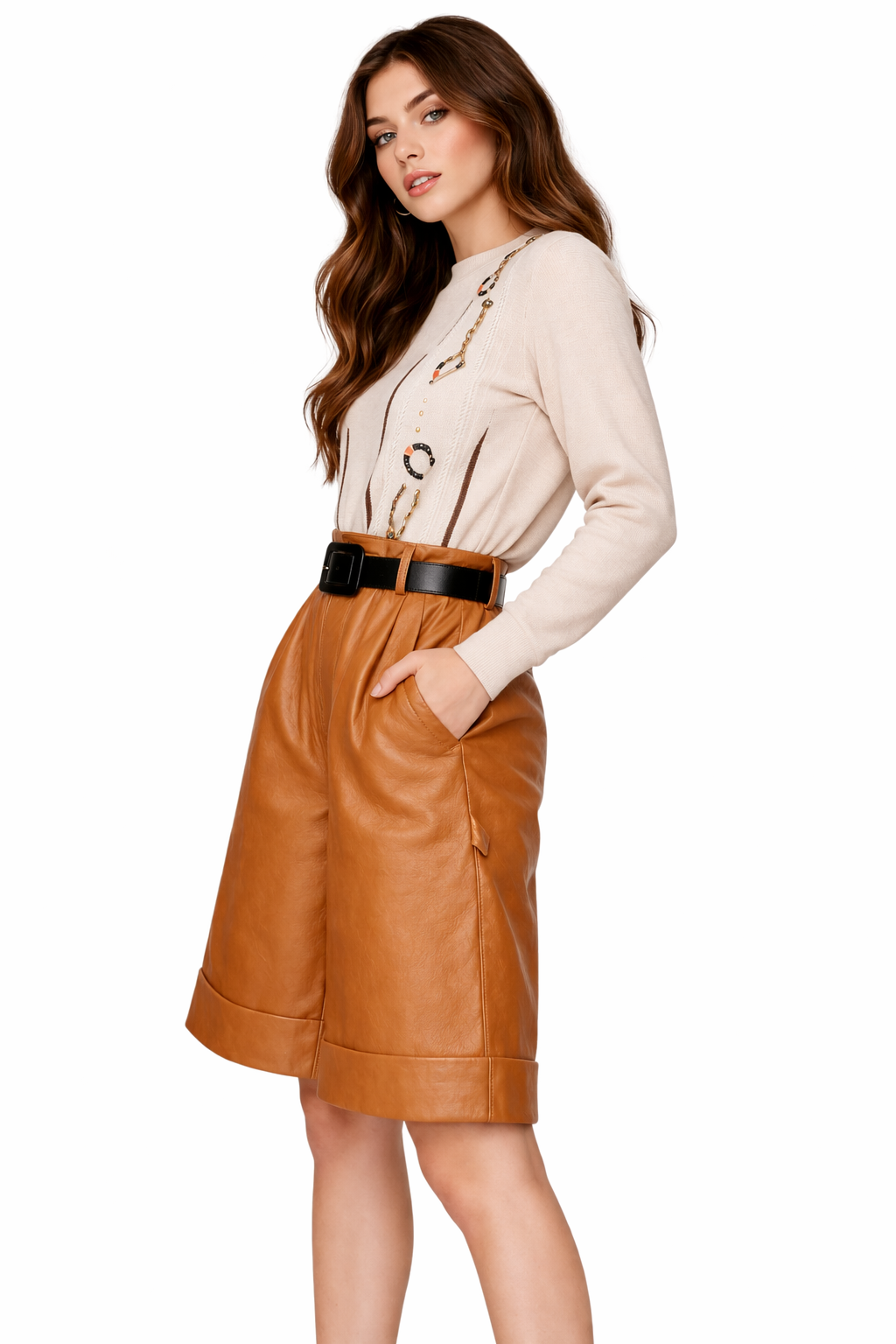 Genuine Lambskin Leather Shorts