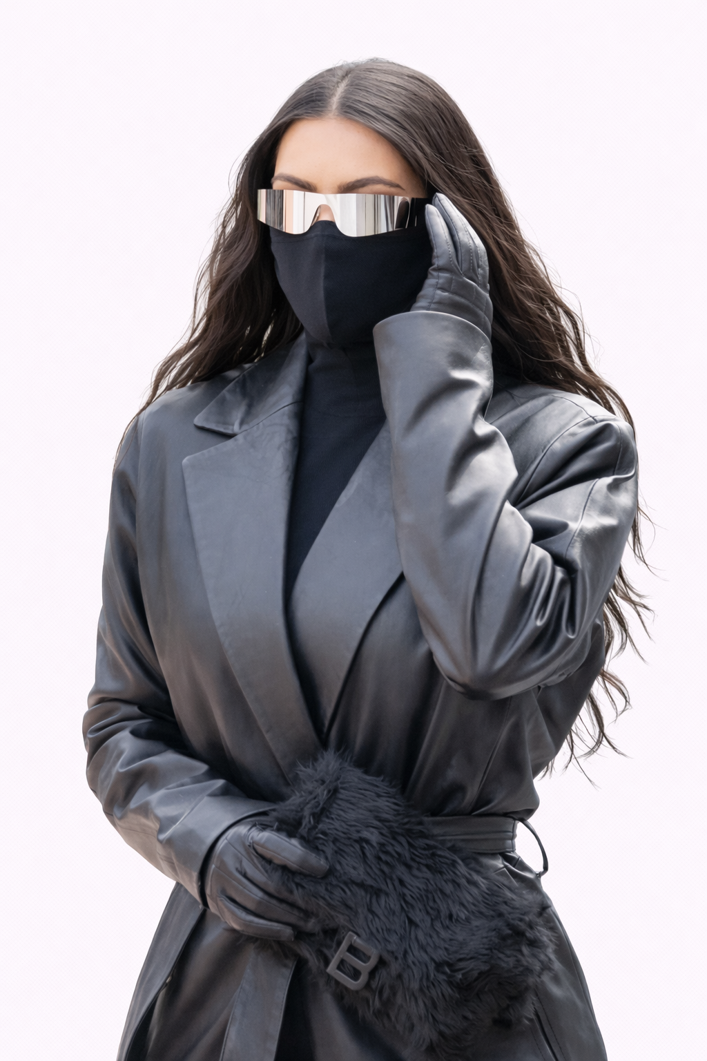 Genuine Lambskin Leather Trench Coat