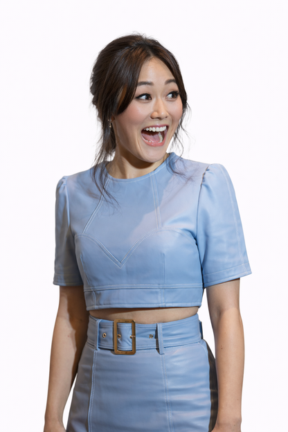 Women’s Genuine Lambskin Leather Crop Top