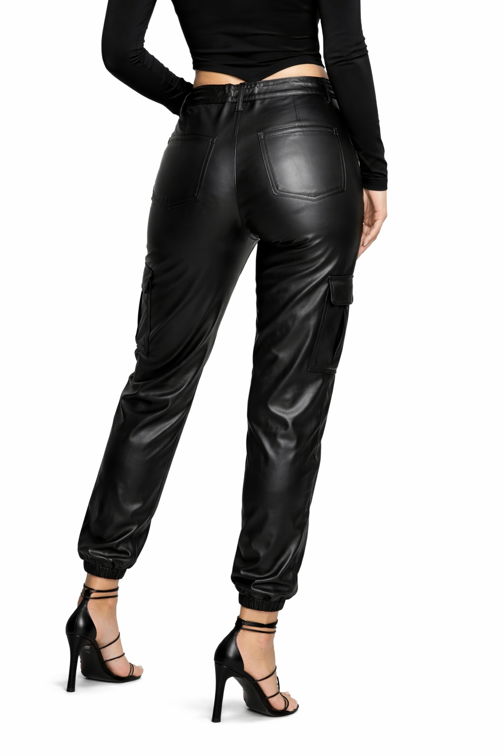 Genuine Lambskin Leather Cargo Pants