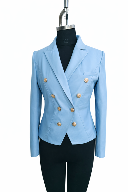Women Genuine Lambskin Leather Blazer