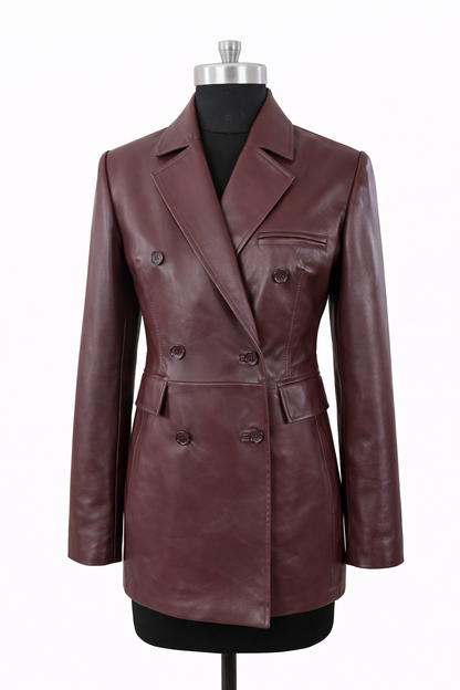 Genuine Lambskin Leather Blazer