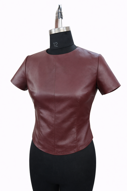 Genuine Lambskin Leather Top