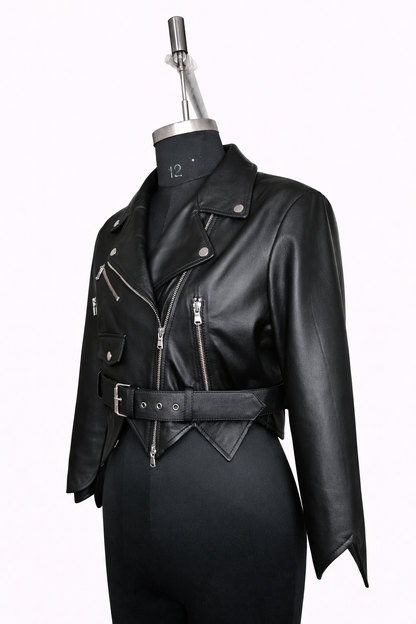 Genuine Lambskin Leather Biker Jacket