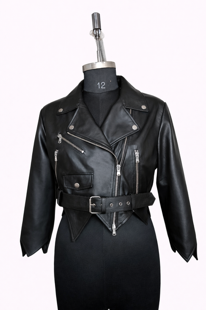 Genuine Lambskin Leather Biker Jacket