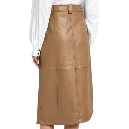 Genuine Lambskin Leather Wrap Skirt